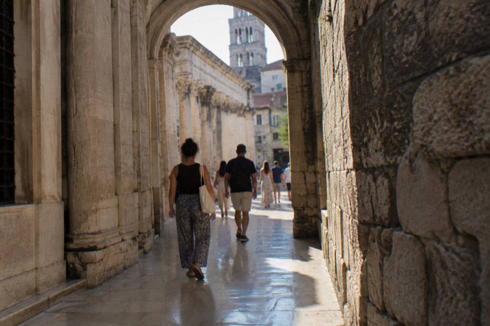 Free walking tour group with a local guide in Split Old Town
