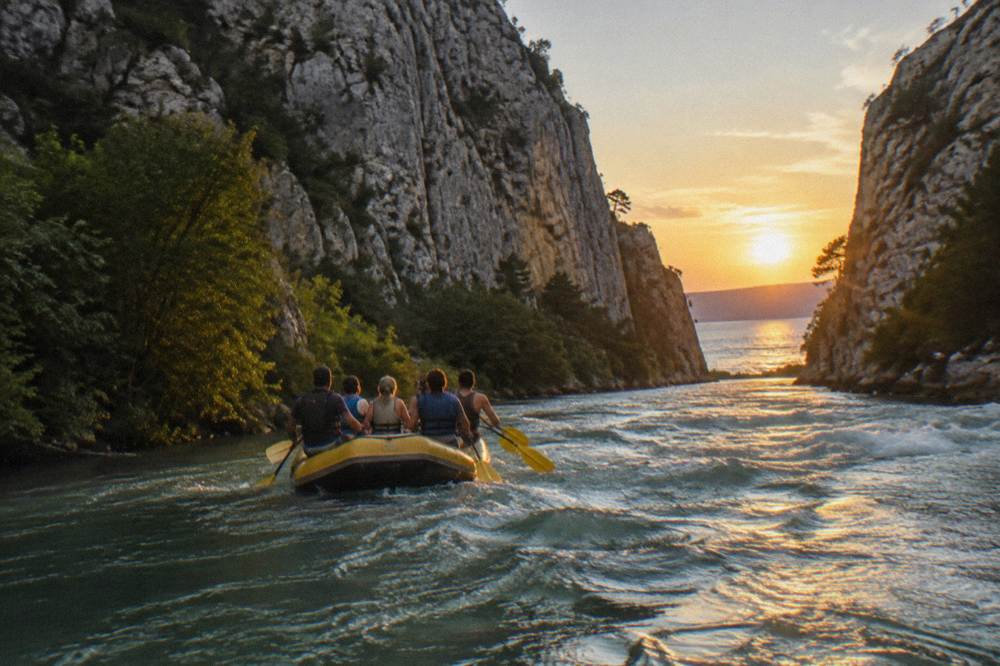 Rafting With Cliff Jump and Cave, Split
