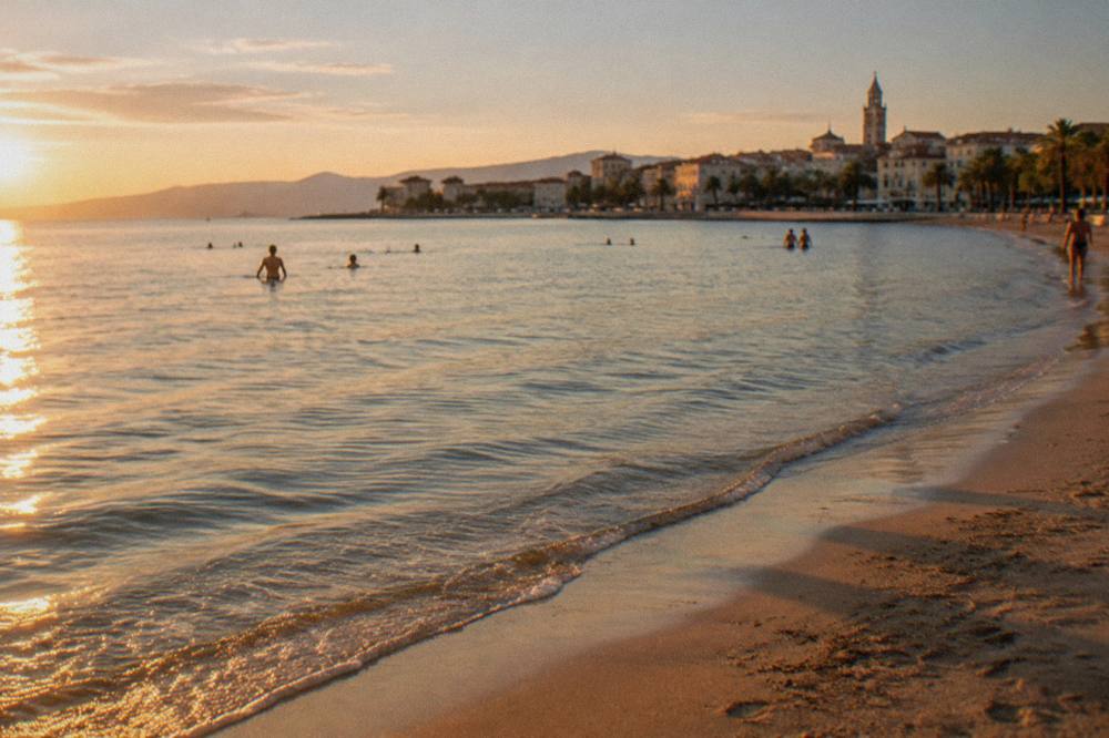 Bačvice Beach in Split, Croatia